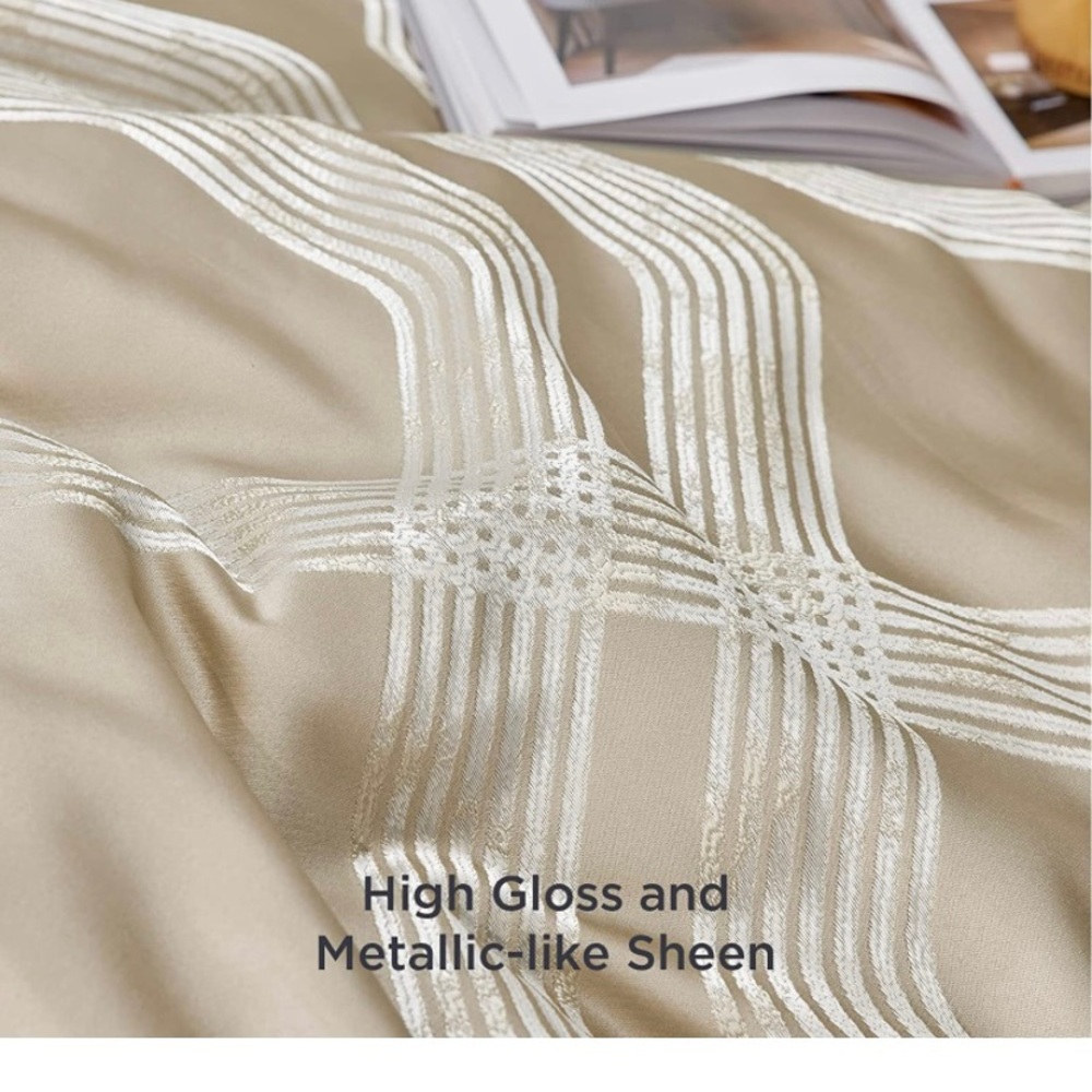 Gold Geometric King Duvet Cover and 2 pillow sham Set